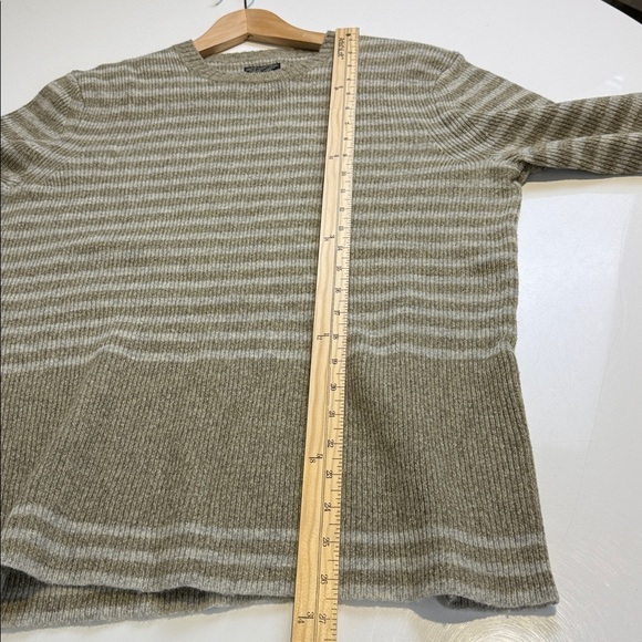 All Saints Beige Striped Men's Lambswool Sweater Size Medium - Picture 6 of 7